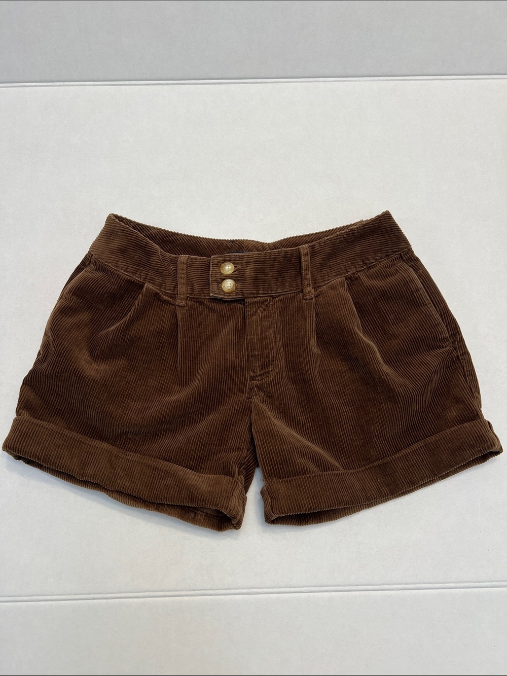 RALPH LAUREN RLPC FINE EQUESTRIAN GOODS BEOWN CORDUROY MINI SHORTS 0